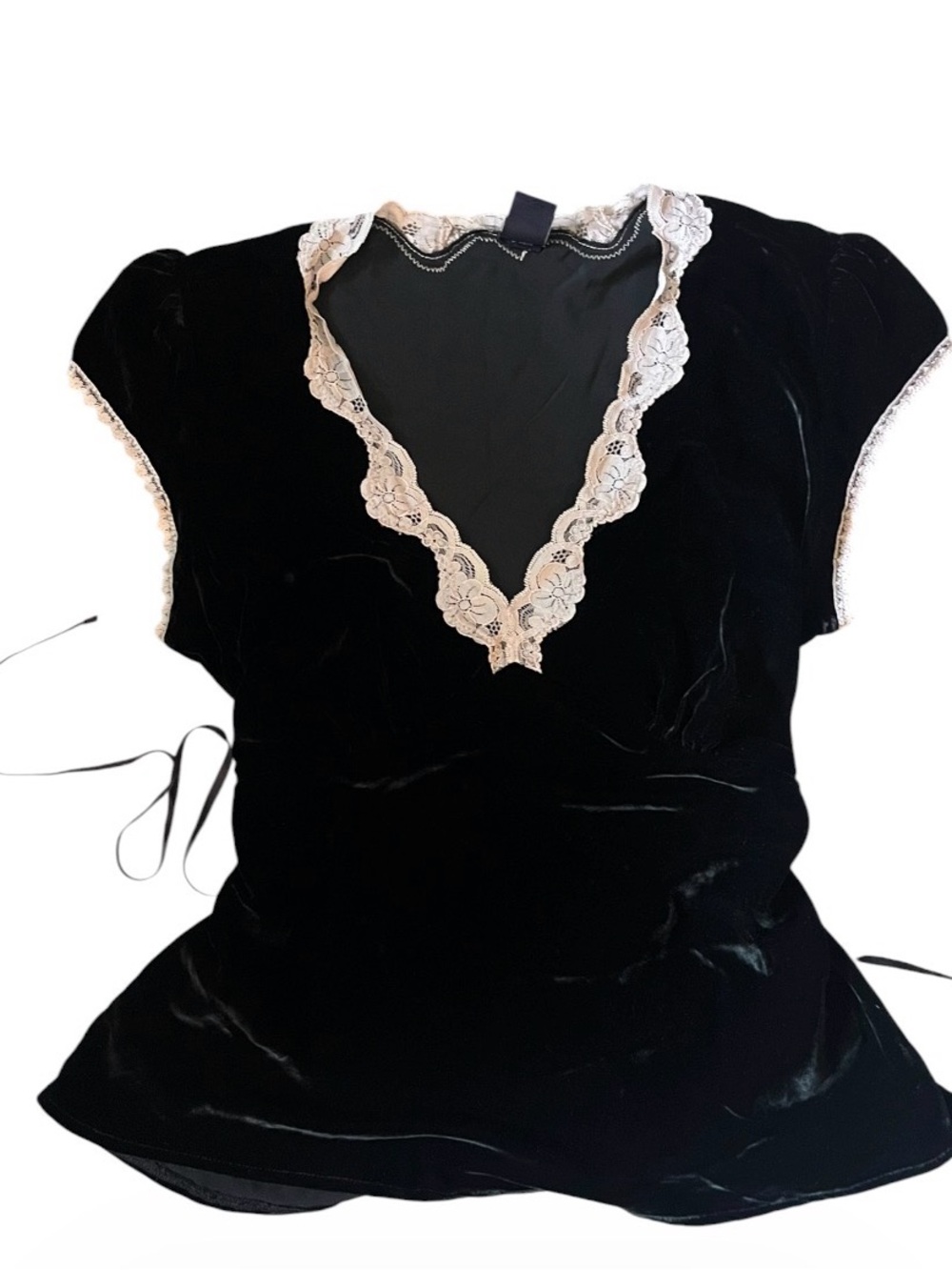 gap vintage y2k lace v neck top